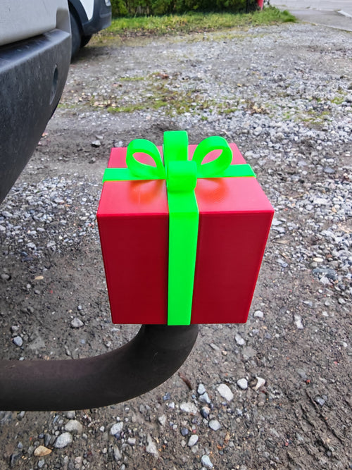 Cache-Attelage “Cadeau de Noël” – Accessoire Festif pour Voiture – Impression 3D Haute Qualité