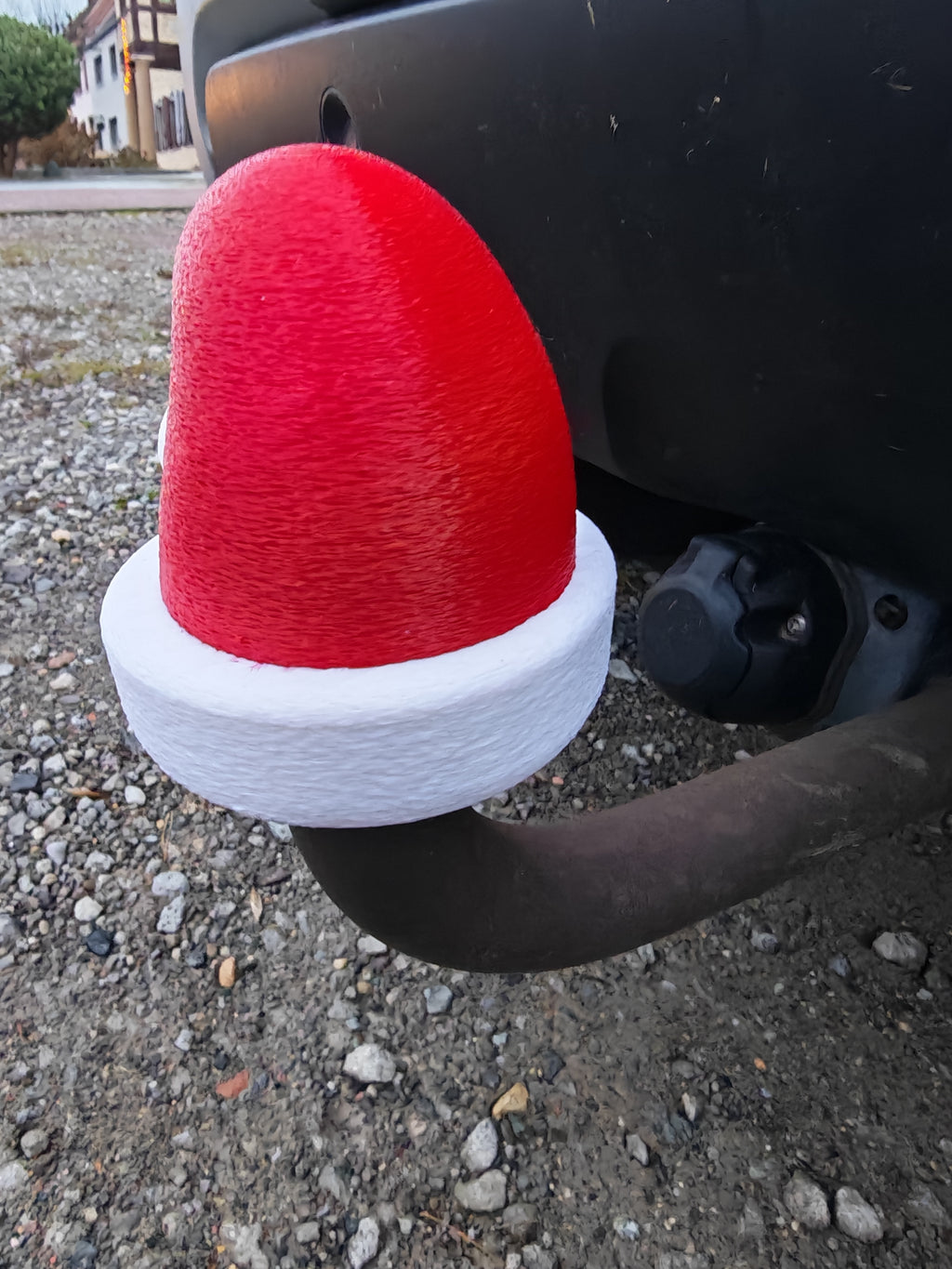 Bonnet de Père Noël pour Attelage – Décoration Voiture Noël – Impression 3D Artisanale