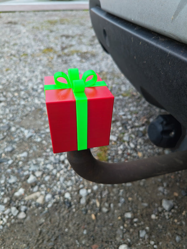 Cache-Attelage “Cadeau de Noël” – Accessoire Festif pour Voiture – Impression 3D Haute Qualité
