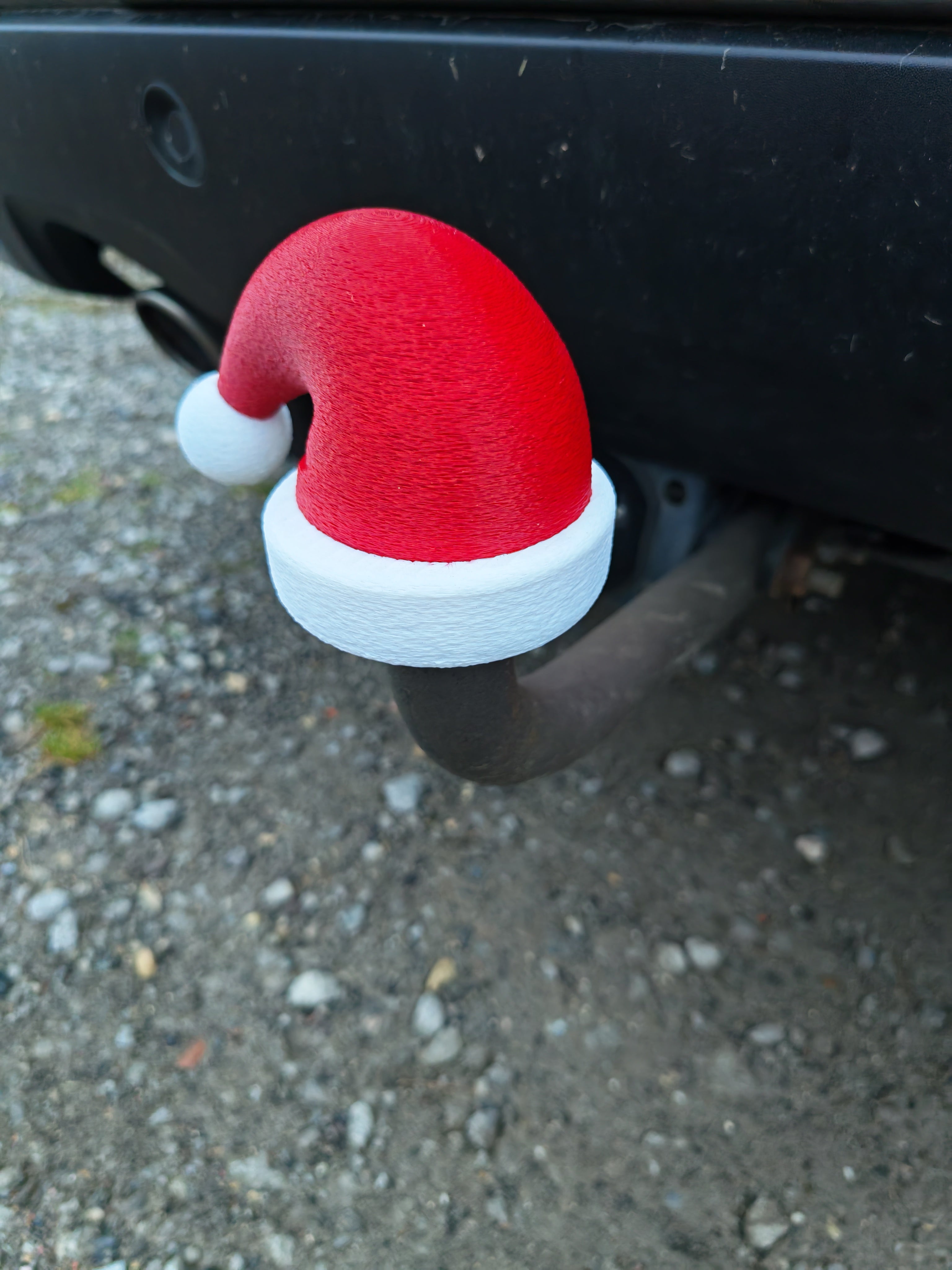 Bonnet de Père Noël pour Attelage – Décoration Voiture Noël – Impression 3D Artisanale